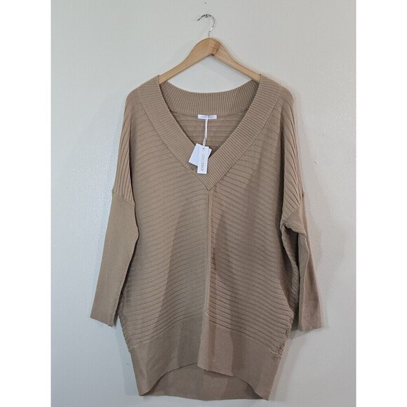 STITCHDROP Knit Tunnic Sweater Womens Size Large Pullover Dolman Sleeve V-Neck - Picture 1 of 8